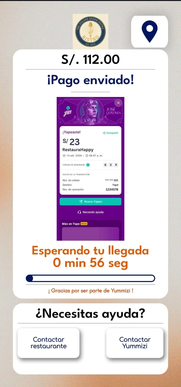 Mesa Confirmada en App Móvil