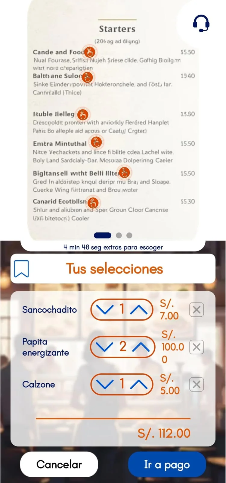 Menú Interactivo en App Móvil